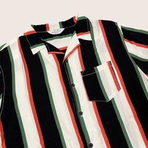 Vintage Re-Mastered By Cotton On Men’s Striped Button-Up Shirt Size Medium